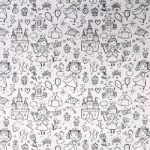Fairy 1b Noir tissu coton a colorier 150cm de large